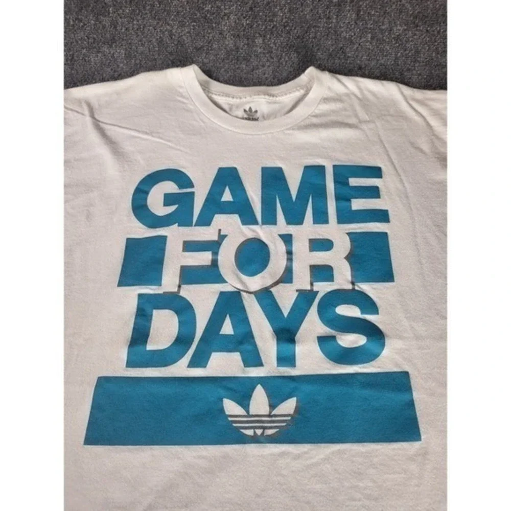 Adidas Game For‎ Days Shirt Mens L Gray Graphic Print Tee Casual Athleisure Top